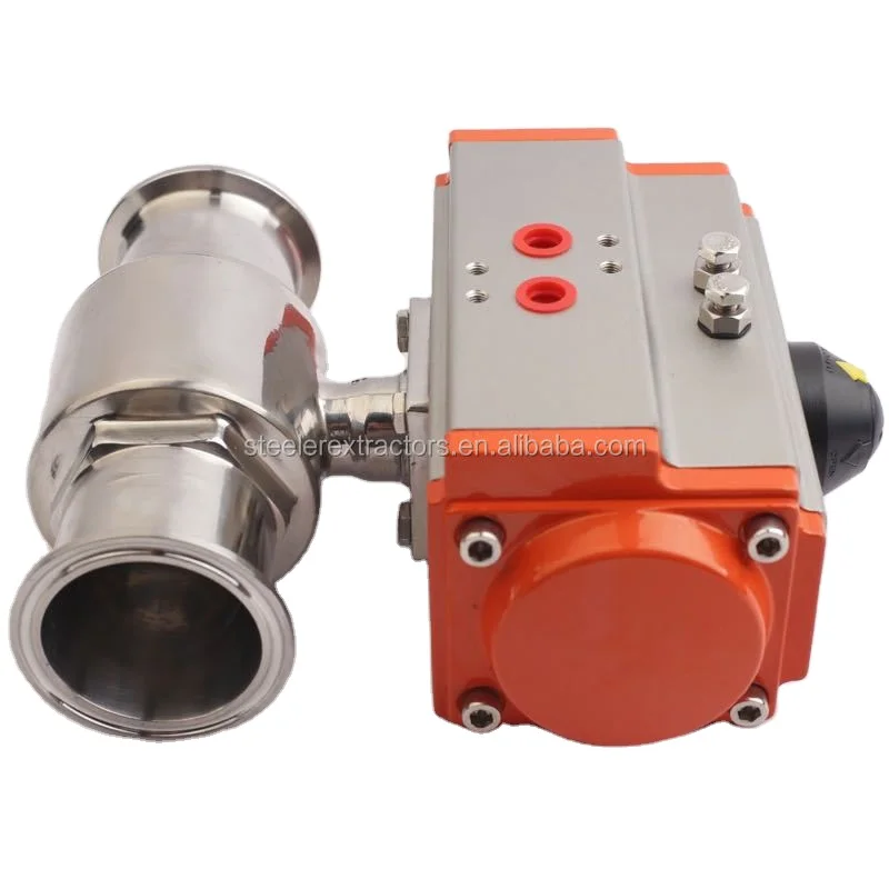 SS304 Sanitary Stainless Steel Pneumatic Straight Through ball valve