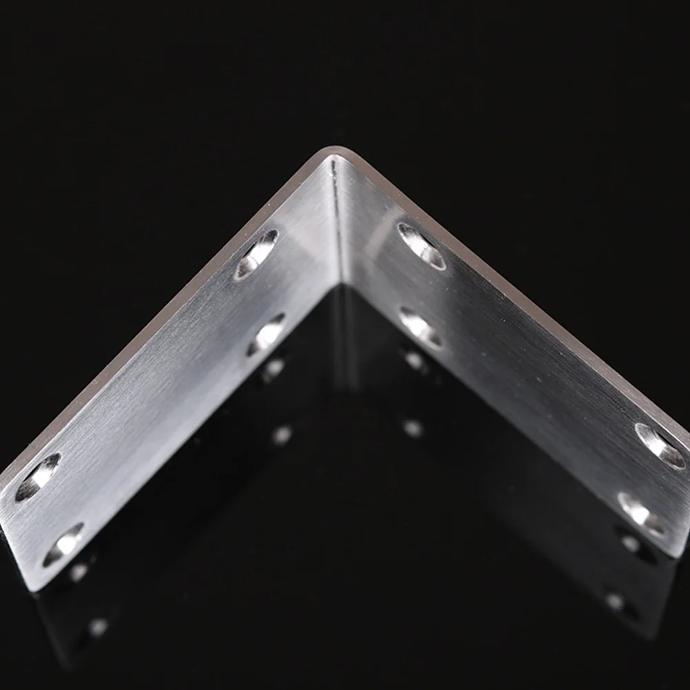 2 قطعة دعامات زاوية من الفولاذ المقاوم للصدأ شديدة التحمل على شكل حرف L دعامة زاوية قائمة لأثاث قفل مشترك لطاولة الرف #3