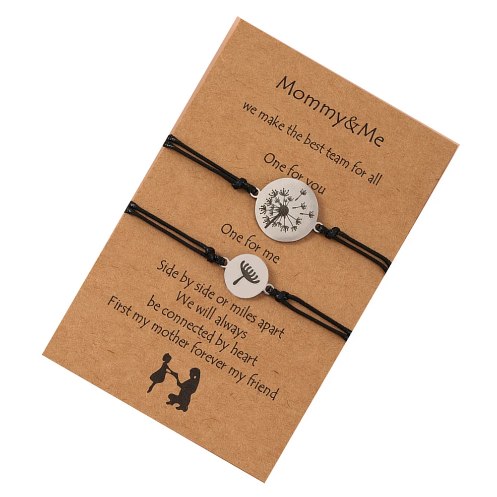 

1 set Stainless Steel Matching Bracelet Mother Daughter Bangle Dandelion Hand Chain Mom Gift Quality Jewelry
