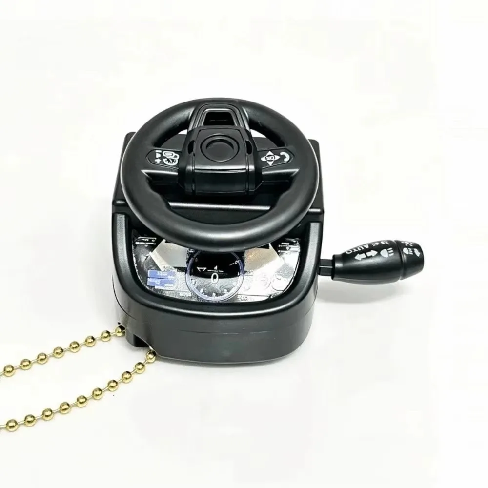 Simulated Steering Wheel Mini Fidget Keychain Rotatable Illuminated Anti-Stress Creative Funny Handbag Charm For Stress Relief