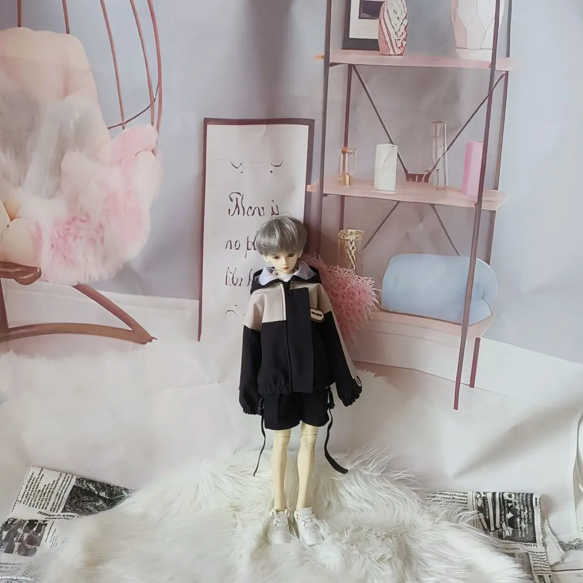 BJD doll clothes for 1/4 size cute doll clothes hooded jacket windbreaker coat BJD doll clothes 1/4 doll accessories