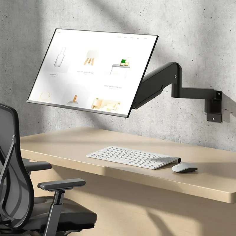 Ultra Wide Monitor Wall Mount for 17-49 Inch Screens, Gas Spring Heavy Duty Single Monitor Arm Up To 15KG W7