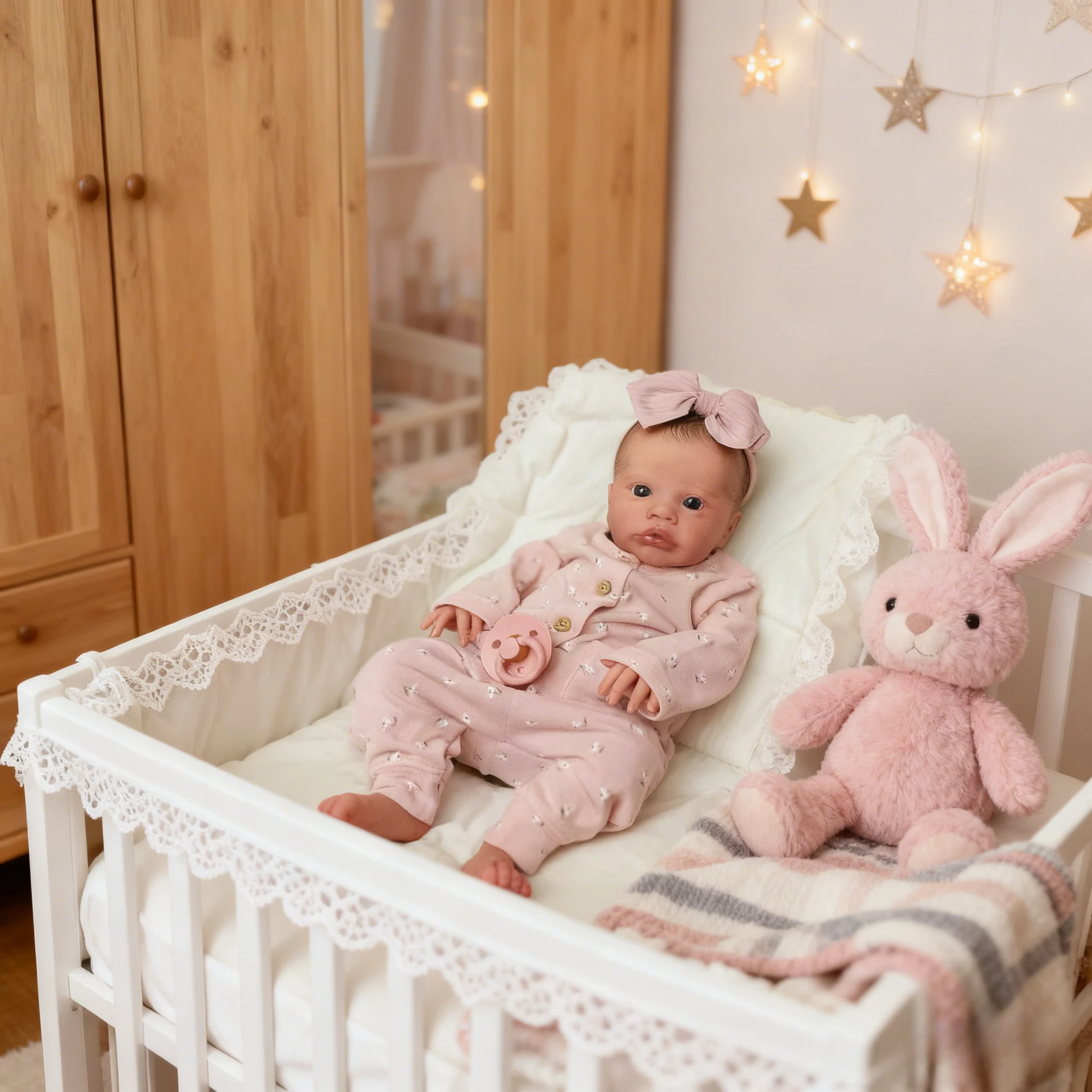 NPK 18'' Ręcznie Robiona Lalka Reborn z Widoczną Skórą Malowaną 3D, Primrose Awake, Bawełniany Korpus, Realistyczna Lalka Kolekcjonerska, Realistyczna Lalka Artystyczna, Prezent