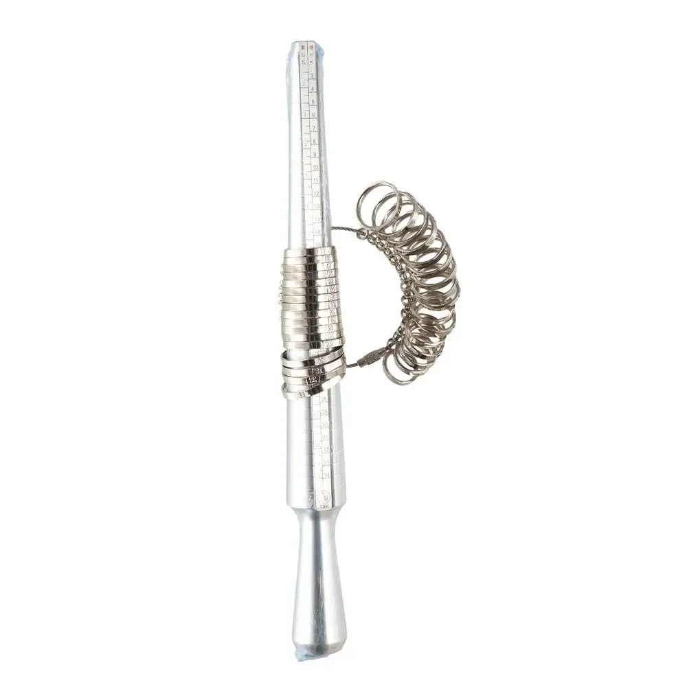 Durable Ring Sizer Measuring Tool Set Ring Stick Metal Gauge Ring Mandrel Measurement Tool Smooth Edges Aluminum Ring Mandrel
