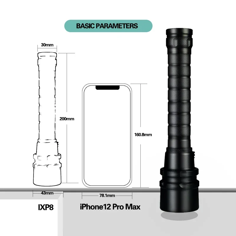 ไฟฉายดำน้ำแอลอีดี8000LM สูง3/5LED ไฟฉายใต้น้ำระดับมืออาชีพโคมไฟ IP8กันน้ำใช้แบตเตอรี่18650