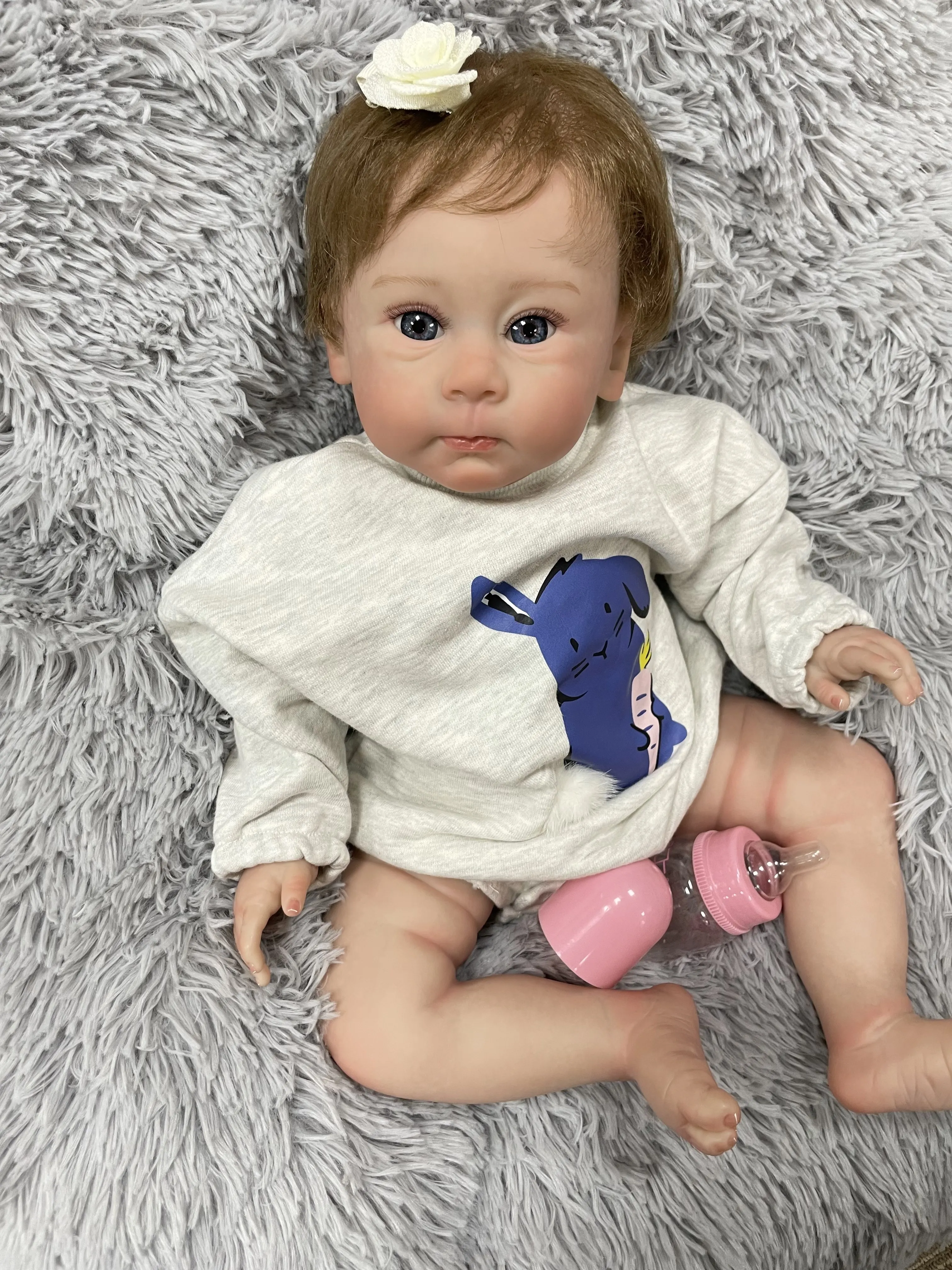 Cokela 비닐 아기 인형, 코튼 바디, 현실적인 신생아 인형, 부드러운 실리콘, 60cm, 24 인치