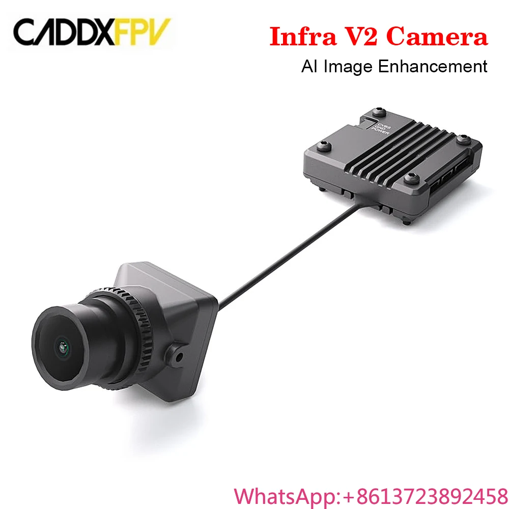 

CADDX Infra V2 Camera High Resolution, Black and White Sensor, Zero Lux, 1500TVL, FOV 131.6°, CVBS PAL, 9~24V for RC FPV Drone
