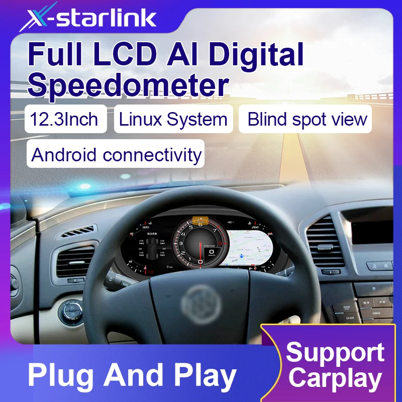 

12,3-дюймовый ЖК-цифровой кластер для Buick Regal 2009-2015 с умным спидометром Phone Link