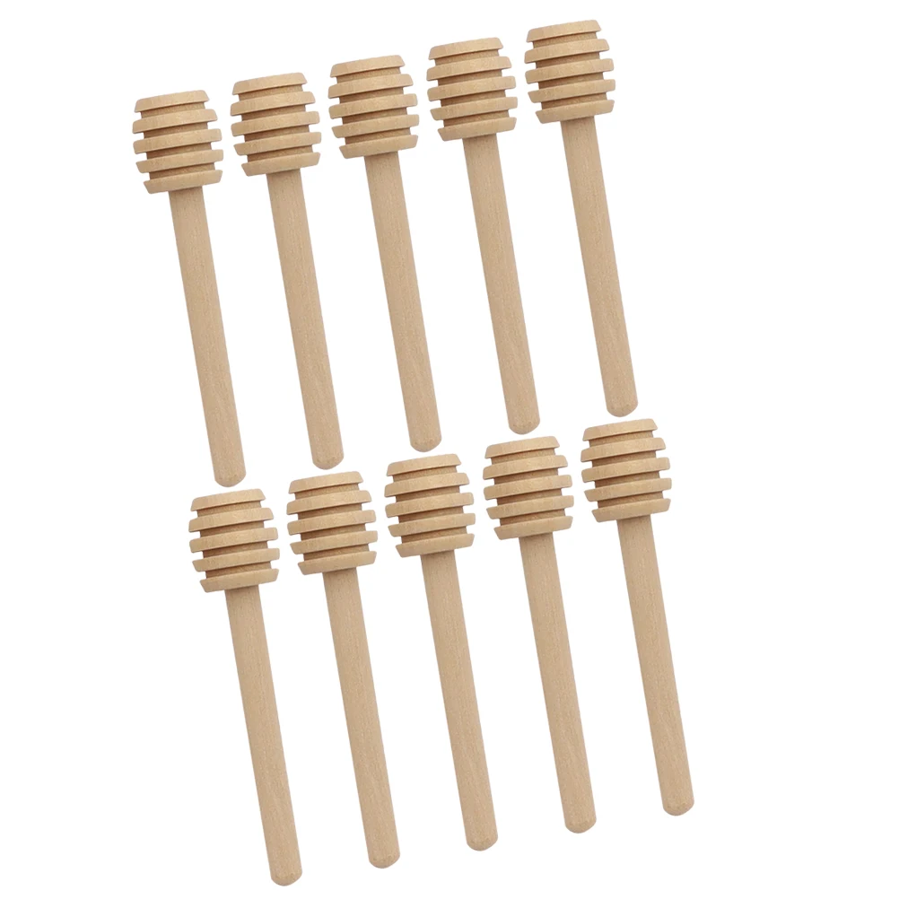 

10Pcs Wooden Honey Dipper Sticks Practical Long Handle Stirring Rods for Kitchen Coffee Tea Mixing Household Honey Sticks Wooden