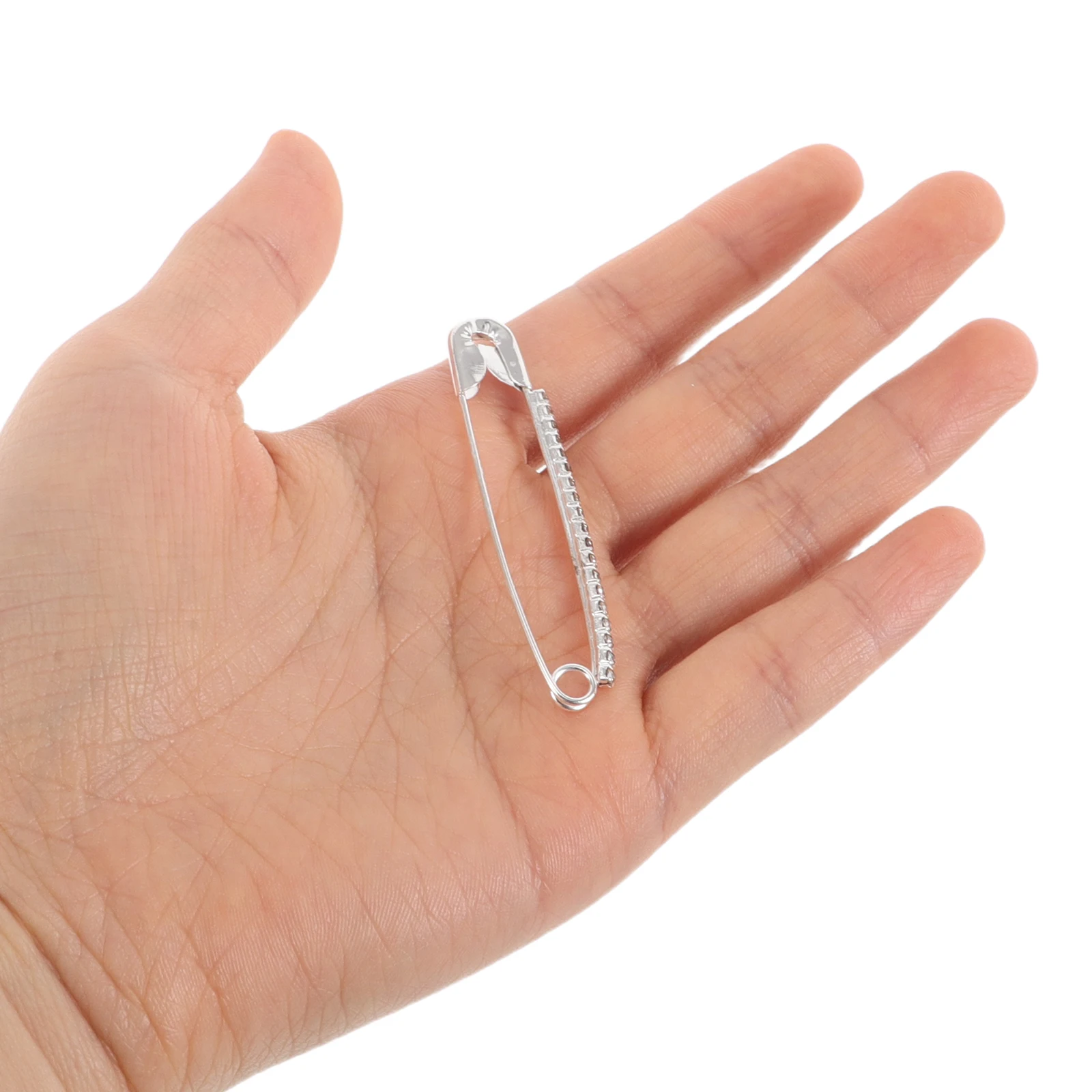 

10Pcs Faux Crystal Brooches Shiny Clothing Clips for Sweaters Shawls Elegant Dressing Accessories Safety Pin Charm