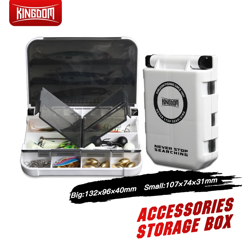 KINGDOM Fishing Tackle Box Mini Storage Case Flying Fishing Tackle Box Fishing Spoon Hook Bait Storage Box Fishing Accessories