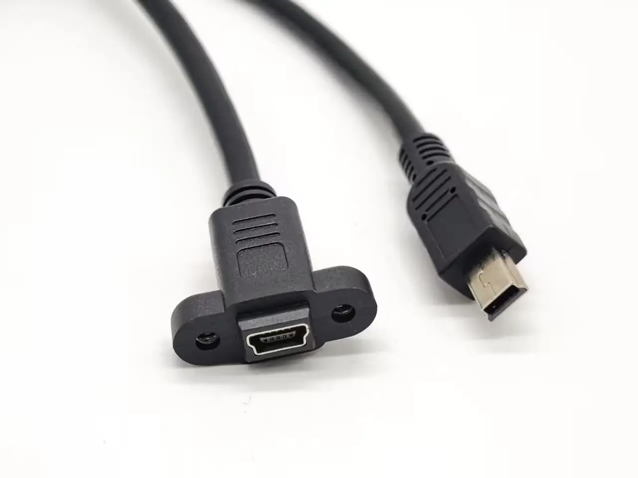 USB Mini B Male to Mini B Female Panel Mount 2.0 USB Network LAN Extension Adapter Cable with Screws 30CM