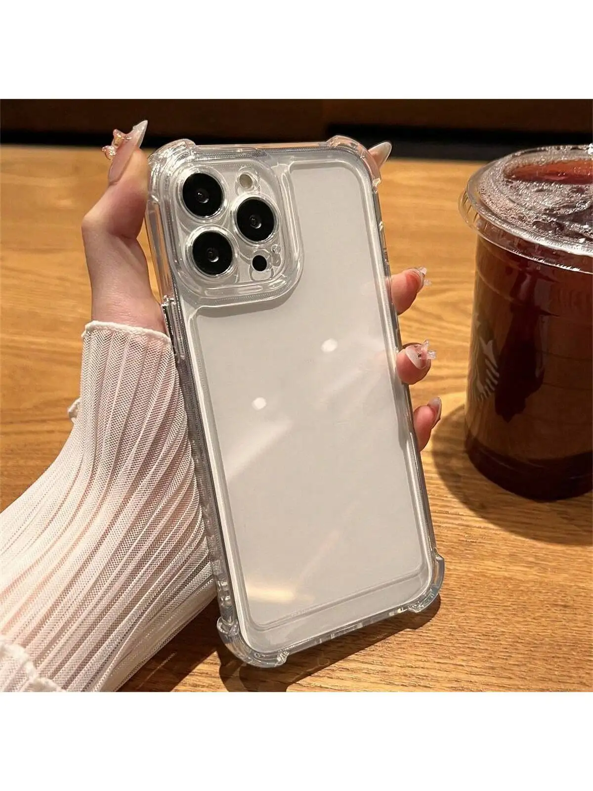 Luxury Shockproof Transparent Phone Case Compatible With  15 14 13 12 11 Pro Max XR X XS 7 8 Plus 7 6 5 Silicone Bumper Clear So