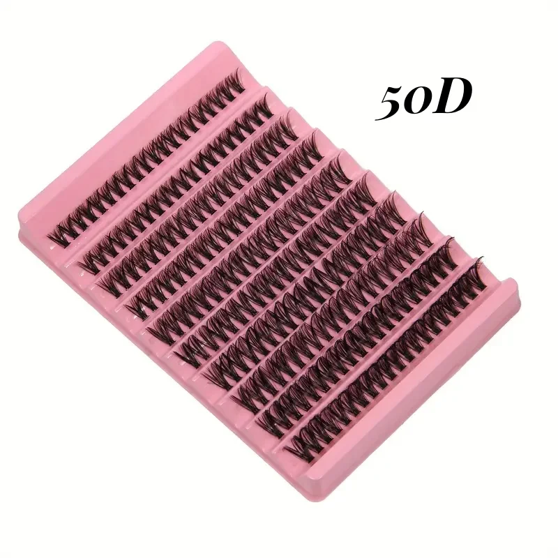 200 Pieces DIY Personal Lashes 40P Eyelash Cluster Natural Look Wispy Lashes 9-16MM D Curly Hair Personal Clusters Lashes Fluffy