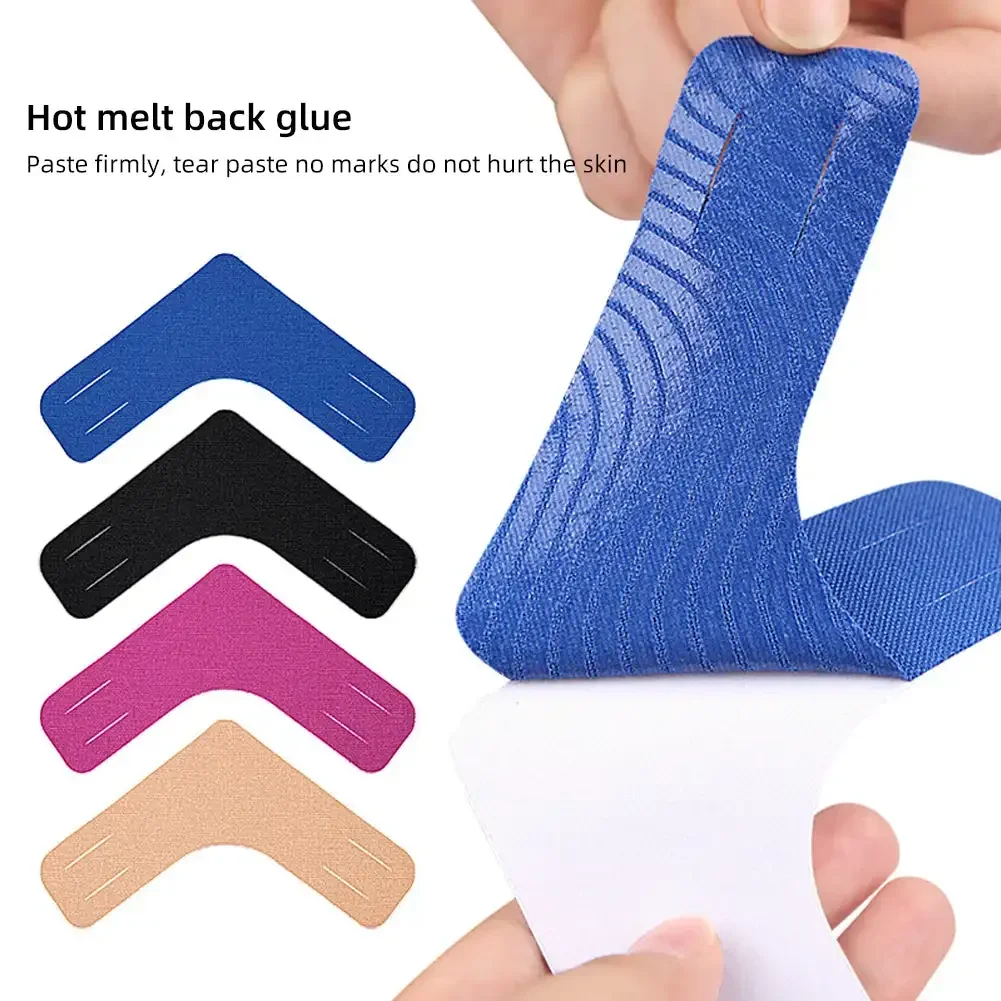 5pcs V-shaped Muscle Patches Multipurpose Basketball Fitness Muscle Protector Patches Elastic Breathable Sports Support Patches