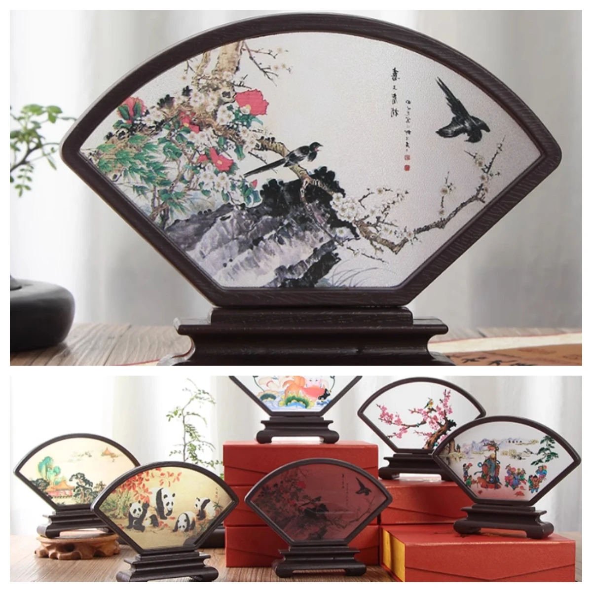 1pcs resin desk ornament small screen ornament Chinese style gift handicraft birthday gift