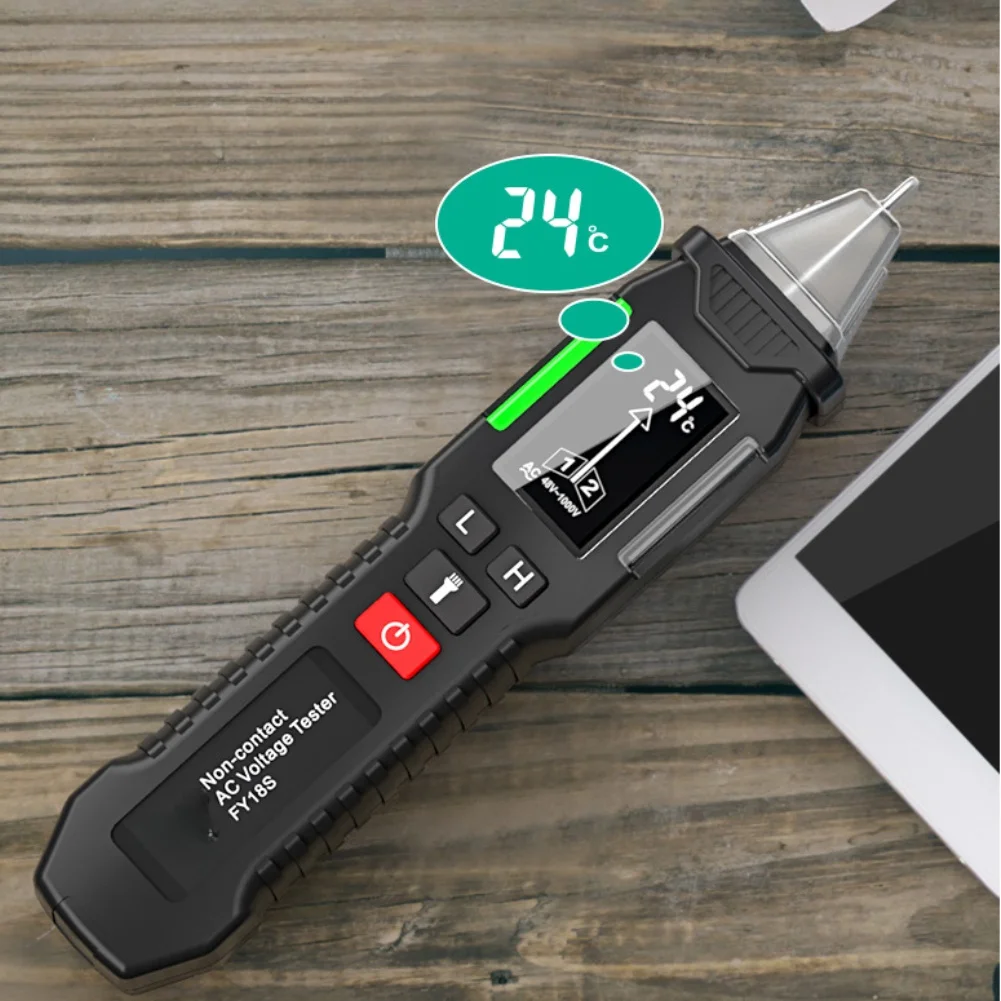 Non-Contact Voltage Tester Pen 12V-1000V Adjustable Sensitivity LCD Display Live Neutral Wire Detector With LED Flashlight Tool