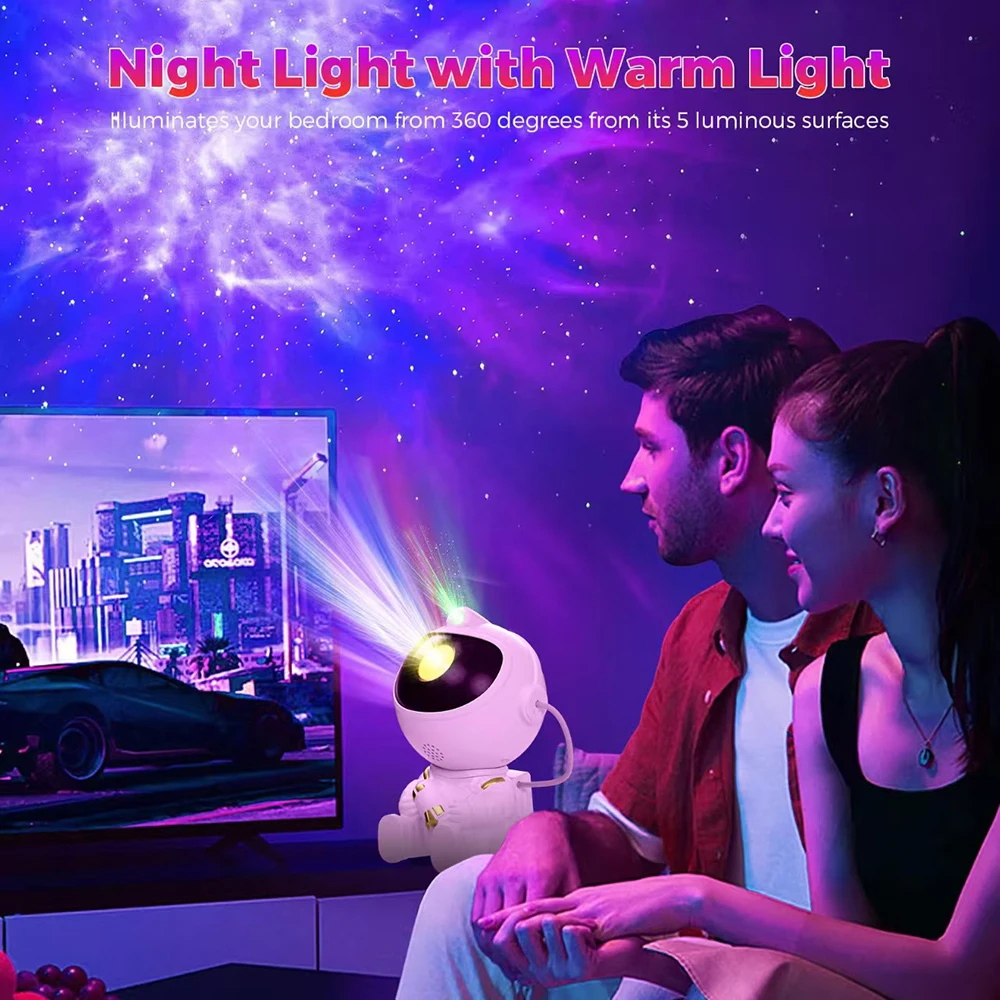 Astronaut Star Projector Night Light with Remote Control 360° Adjustable Galaxy Nebula Ceiling Lamp for Bedroom Kids Room Party image 5