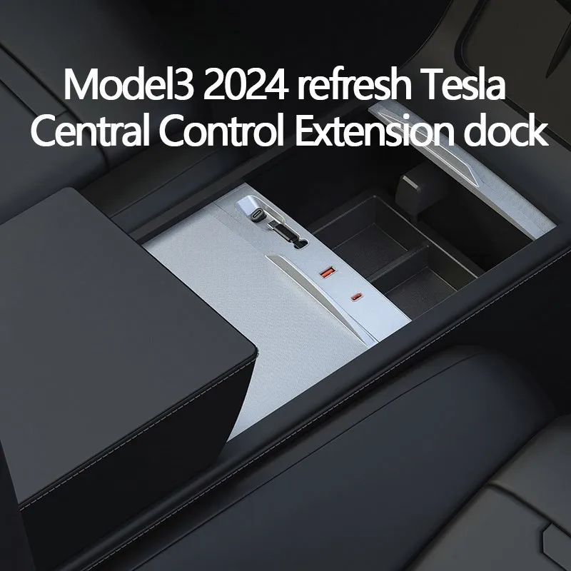 Dock di espansione da 80 W per Tesla Model 3 2024 Controllo centrale Shunt di ricarica HUB USB Accessori Highland Extender veloce intelligente