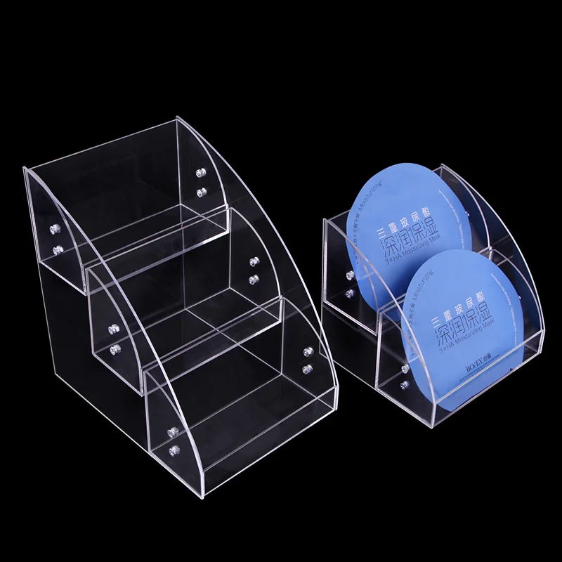 Acrylic Makeup Face Mask Organizer Rack,Acrylic Display Stand for Store Organize Facemask Eyeshadow Tray Cosmetics Storage Shelf