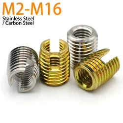 10-2PCS Galvanized / Stainless Steel M2 M2.5 M3 M4 M5 M6 M8 M10~M16 Thread Repair Insert Slotted Self-tapping Screw Sleeve Nuts