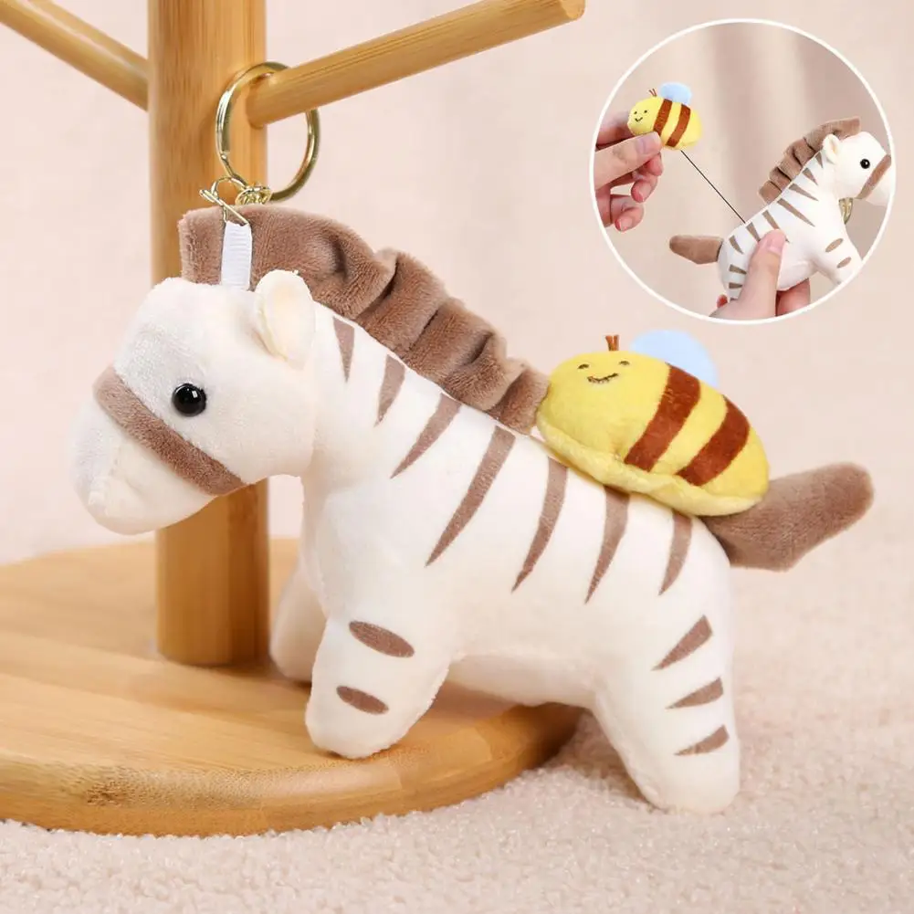 Accesorio para bolso pequeño, tiradores colgantes de felpa bonitos para bolsos, diseño de cebra, elefante, abeja, tiburón, perchas decorativas, bolso divertido