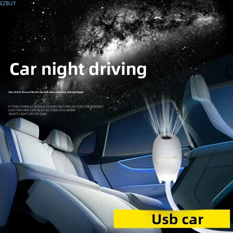 Dual-Mode Starry Sky Night Light, USB 5V, for Cars and Bedrooms—Milky Way, Planets, and Starry Sky Ambience Projection Light