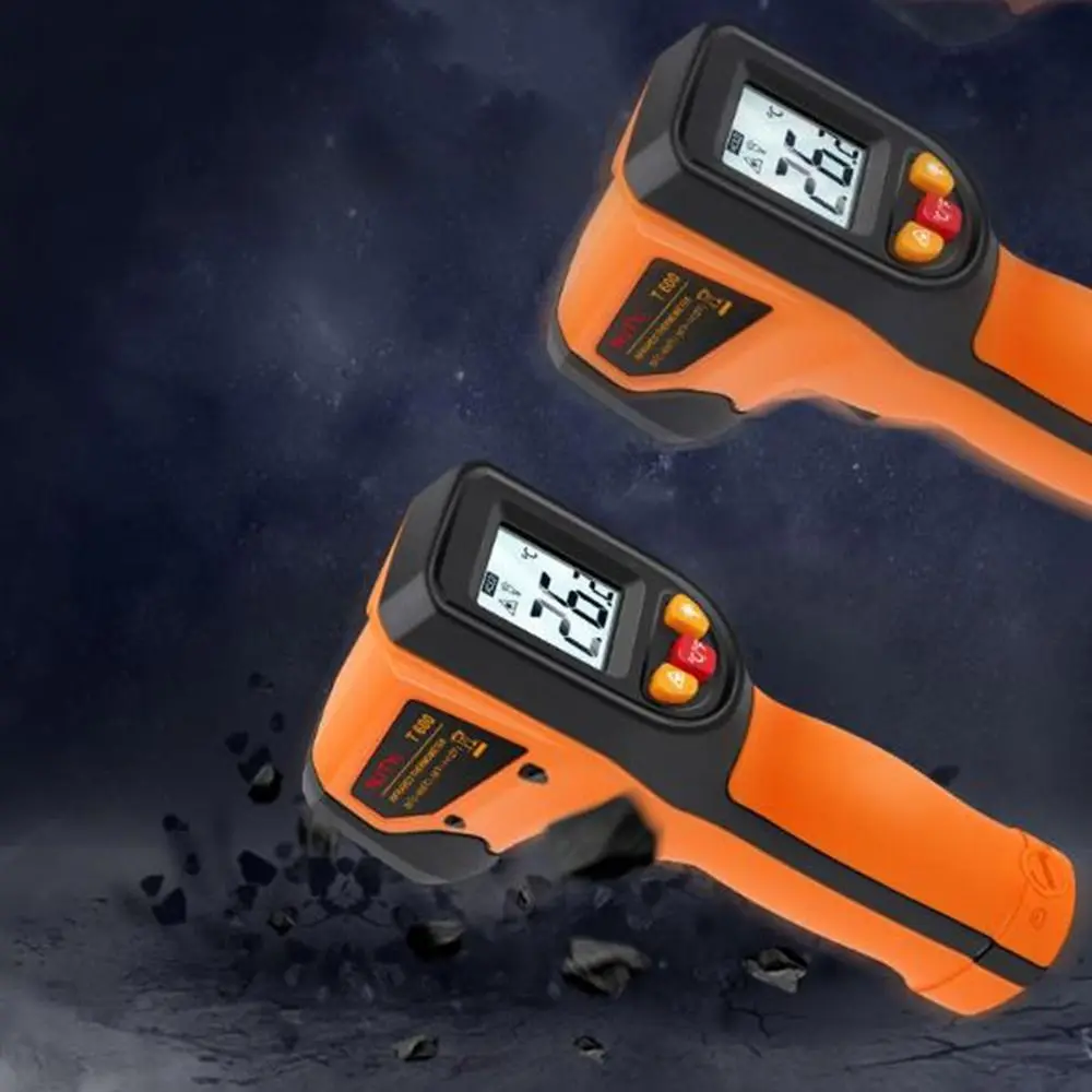 

-50 ℃ До 400/600 ℃ Инфракрасный термометр с бесконтактным ЖК-дисплеем, лазерный пирометр, точное измерение, портативный термометр для приготовления пищи