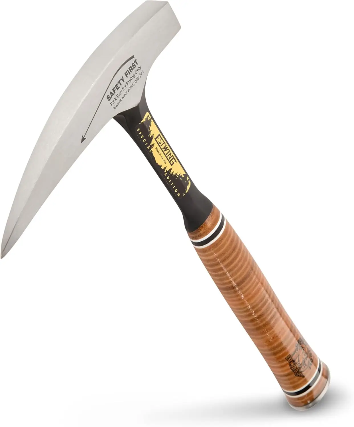

22 oz Geology Rock Pick Hammer with Pointed Tip & Genuine Leather Grip - Special Edition for Outdoor Use