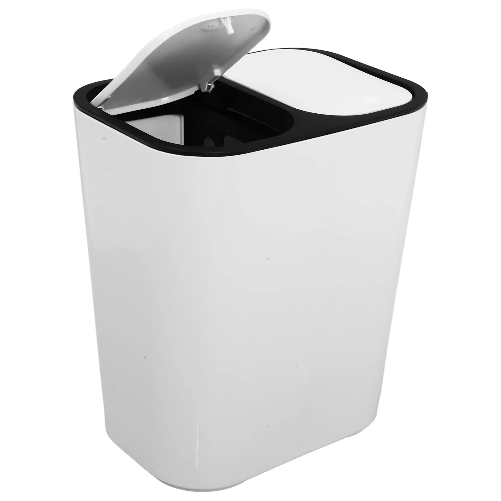 

Double Compartment Covered Garbage Bin Spacious Kitchen Trash Can Rubbish Container Dry Wet Separation Trash Can