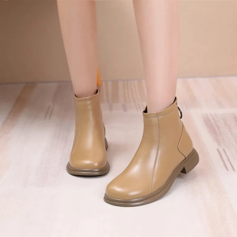 

Кожаные ботинки челси, женские осенние черные модные мотоциклетные ботинки, нескользящая женская обувь, ботильоны, массивные ботинки ручной работы