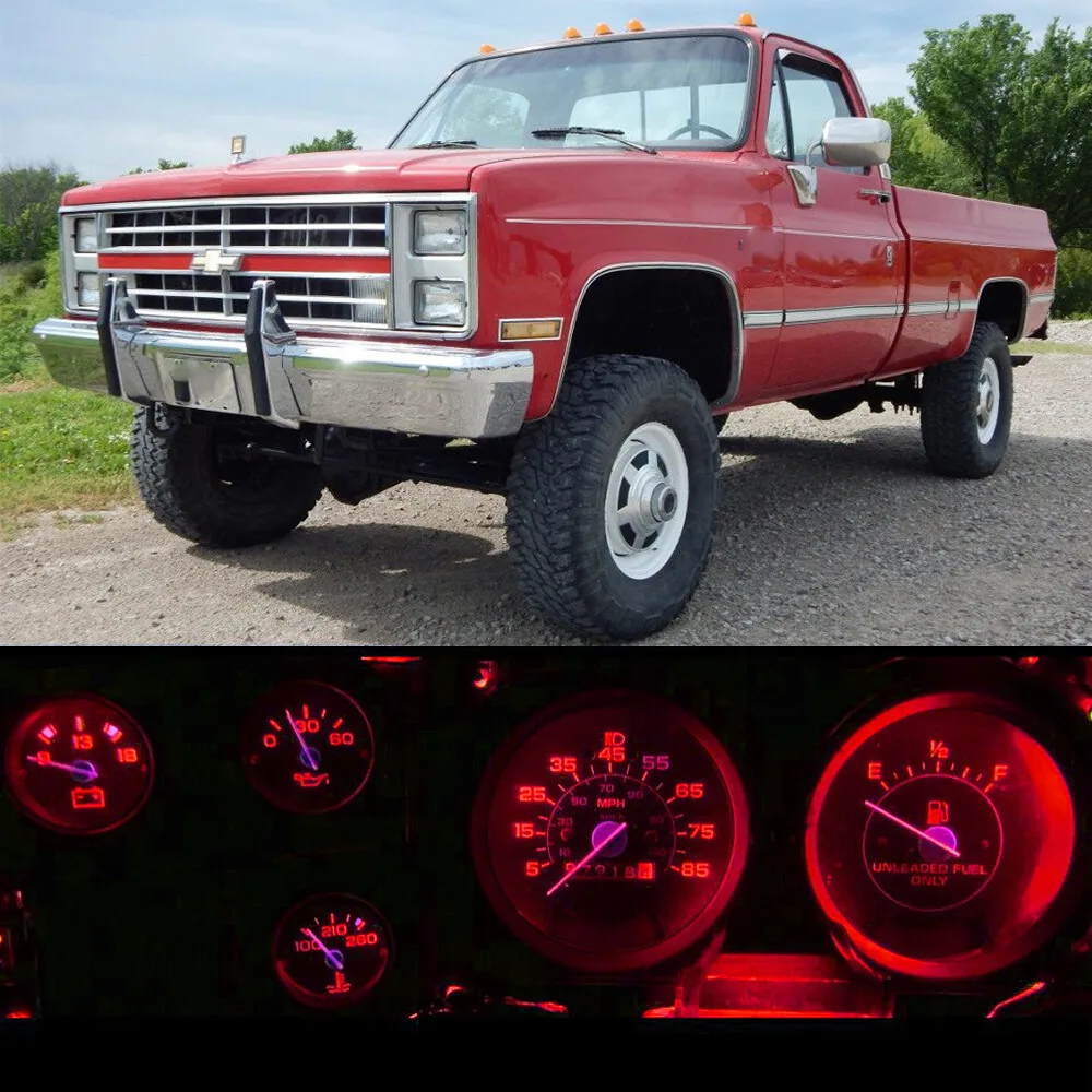 

Gauge Cluster LED Dashboard Bulbs 800K Red For Chevy 73-87 K10 K20 K30 Truck