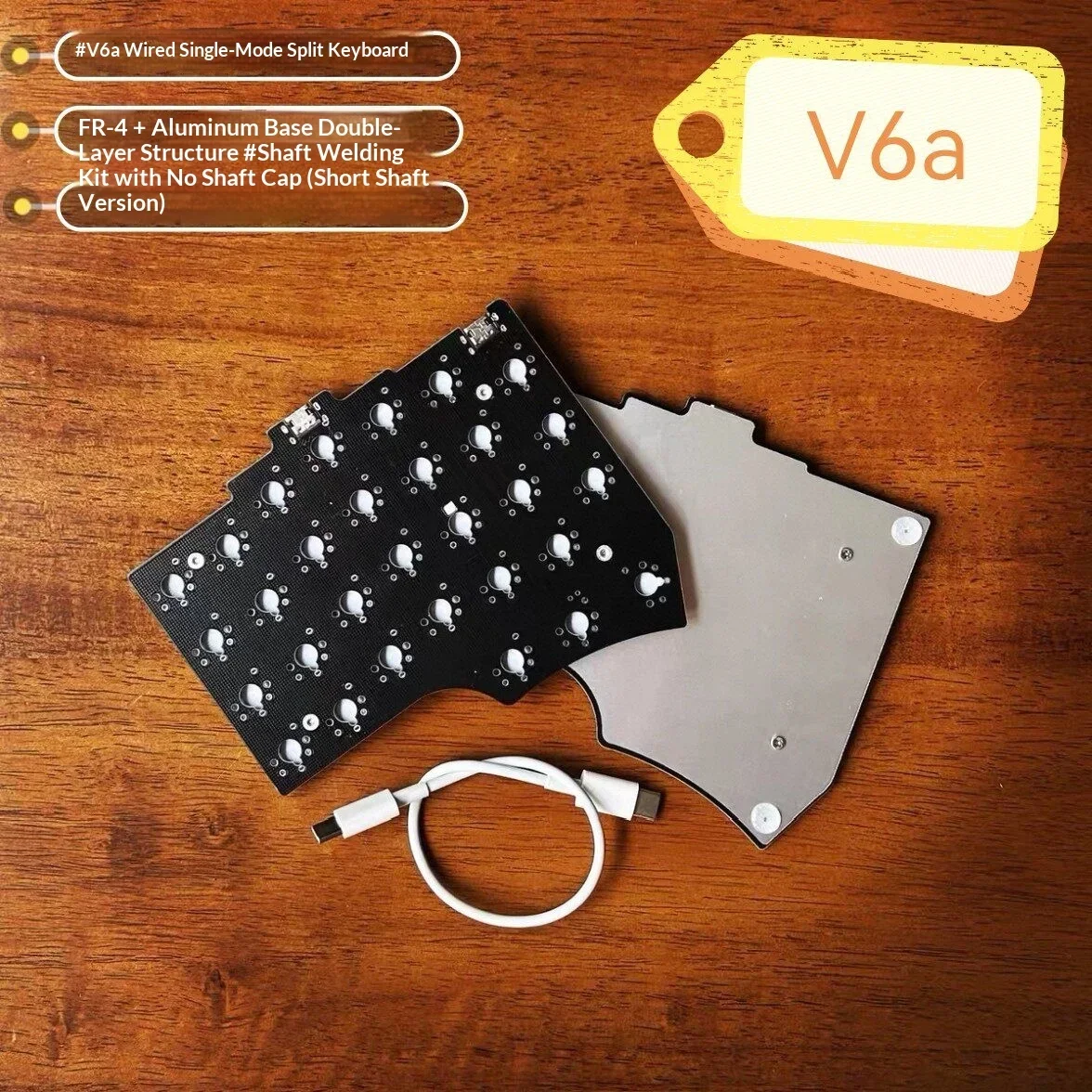 V6a Wired Split Keyboard Kit 60 Keys Ergonomics Low Profile Split Keyboards RGB Support QMK PC Gamer Accessories Gifts