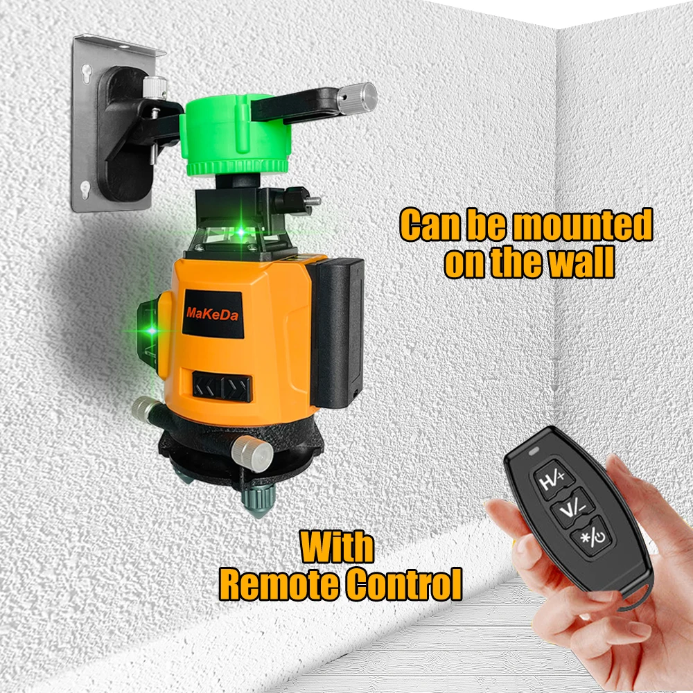 12/16 Lines Laser Level Green Line Self-Leveling 360 Horizontal And Vertical Super Powerful Laser Level with Rotating Base