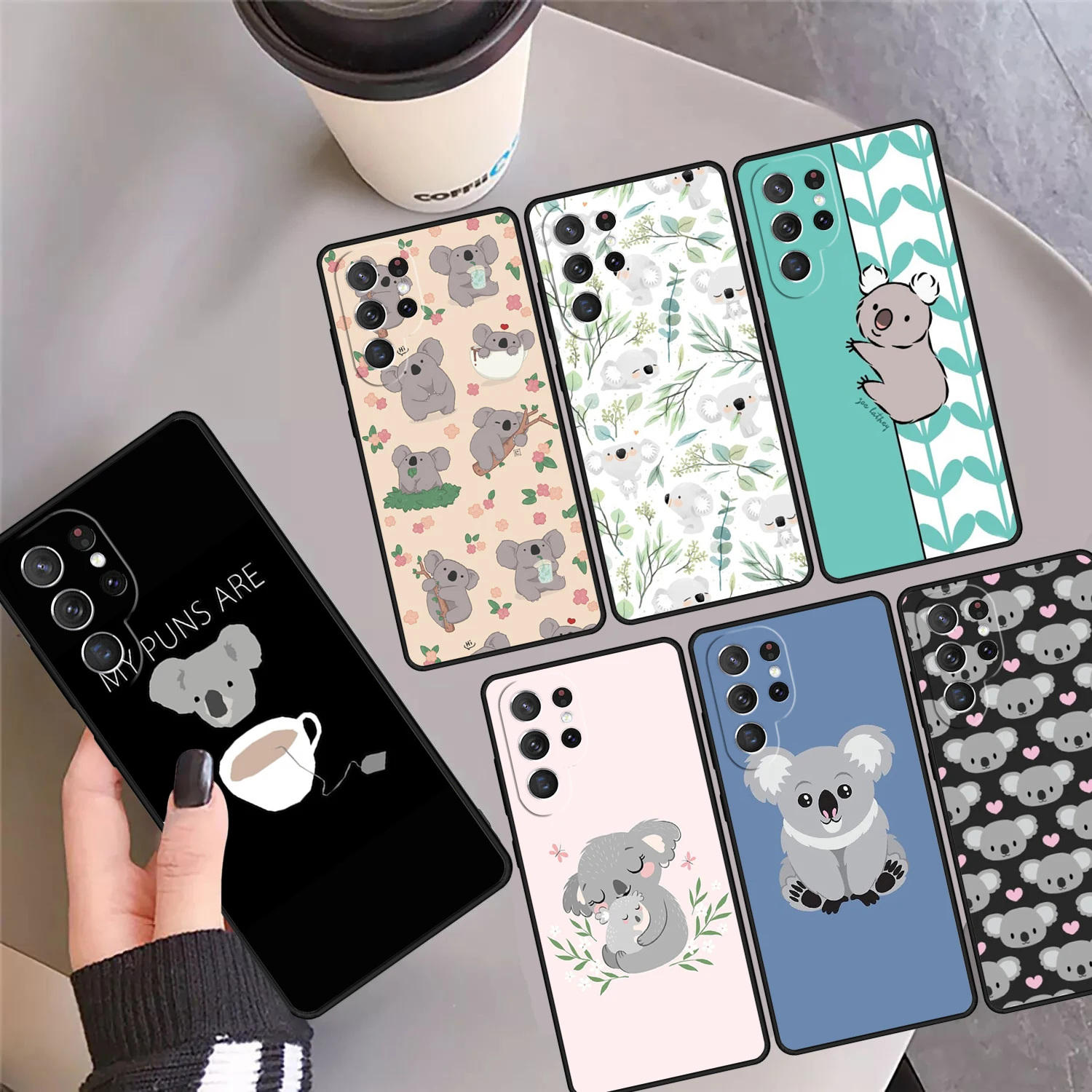 

Чехол для телефона с милым рисунком коалы, чехол для Samsung Galaxy S25 S24 Ultra S23 S22 Plus S21 FE S20 Note 10 20 Pro lite
