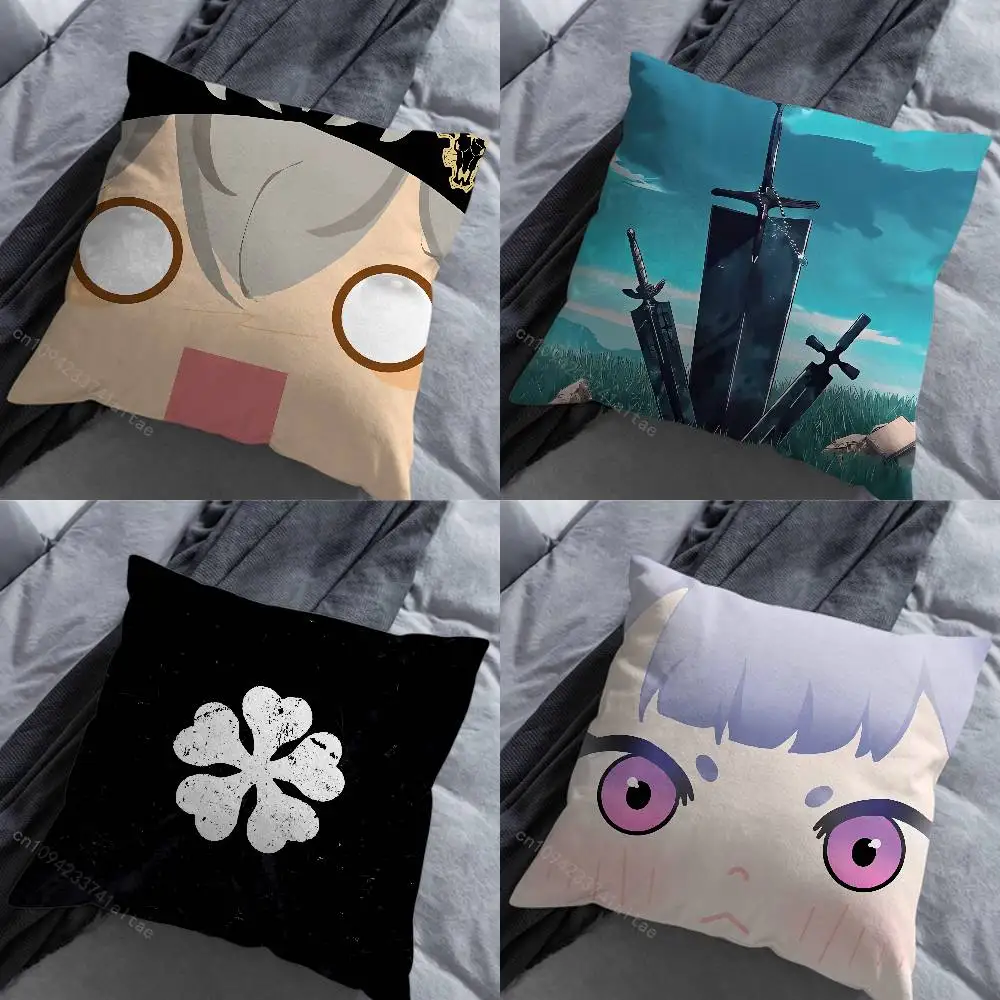 Asta Noelle Silva C-Clover black pillow over living room sofa cushion cover home decoration bedroom room bed pillow cover
