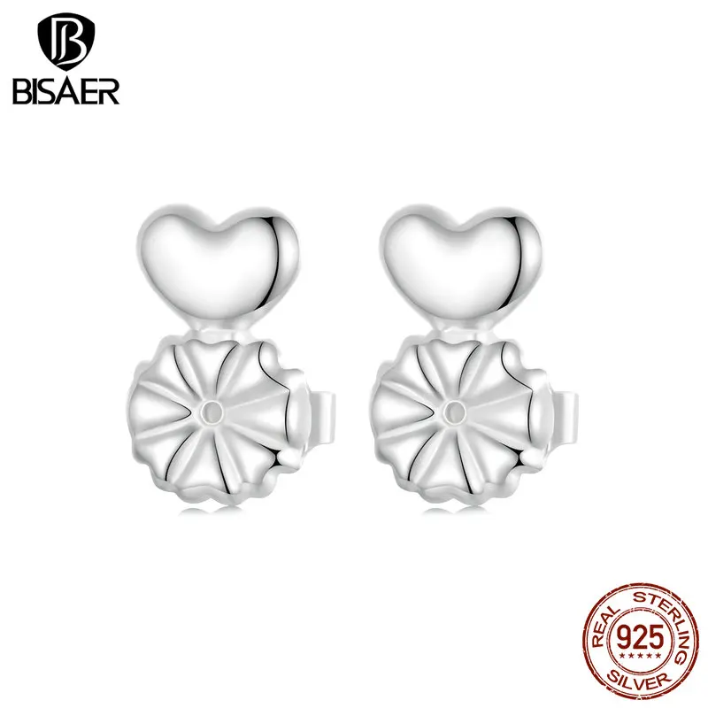 BISAER 925 Sterling Silver Hypoallergenic Fixing Earplugs Address Issues Earplug Earring Clasps Supports Jewelry accessories