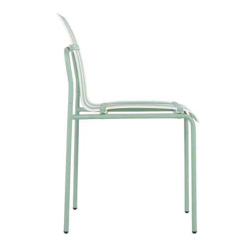 4-Pack Modern Striped Color Block Chairs - Waterproof PP Seat & Sturdy Metal Legs, Indoor/Outdoor Dining Set for Patio