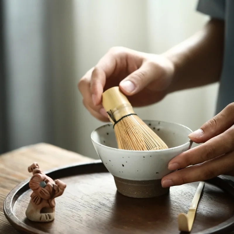 Juego de té japonés Matcha, 3 piezas, whisky (té), cuchara y cuchara, juego de té Matcha, accesorios de bambú