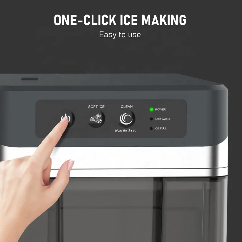 Household Holiday Party Cold Drink Desktop Self-Cleaning Nugget Ice Maker Machine