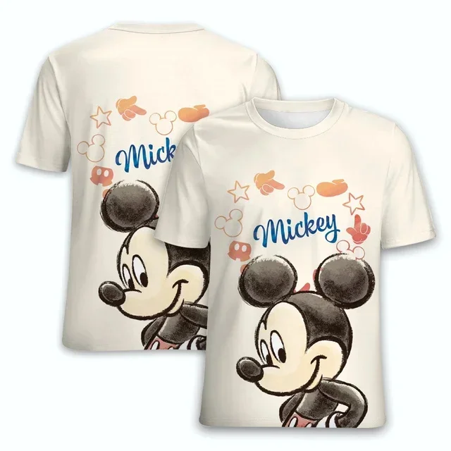 Mickey Minnie Boys Girls T-shirt Disney Men's T-shirt 3D Printing Goofy Short Sleeve MINISO Men's T-shirt Fashion Men's Clothing