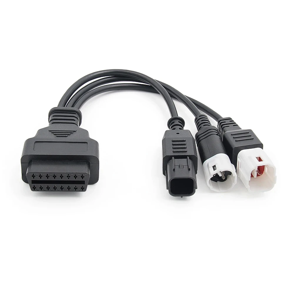 

3 in 1 Diagnostics Connector Cable Suitable for Yamaha 3-pin, 4-pin, and for Honda 16-pin OBD2 Fault Code Reader Adapters