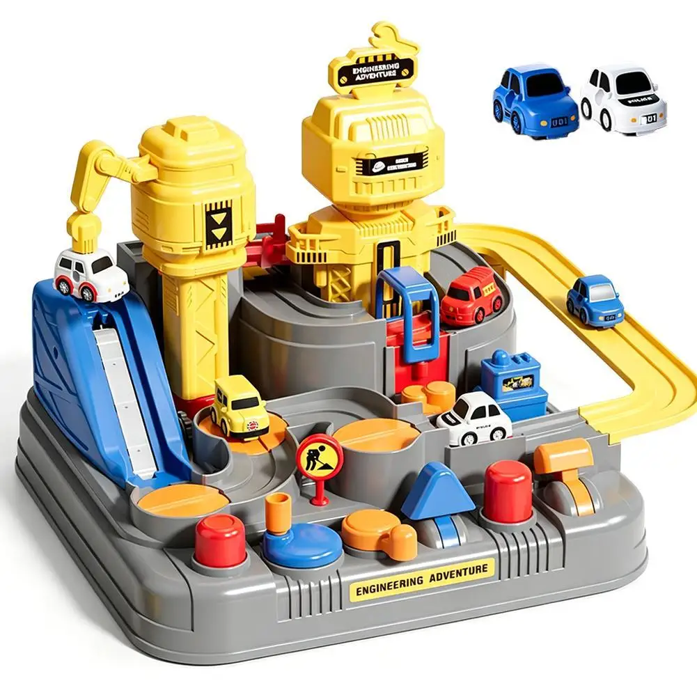 Car Track Adventure Toy Racing Rail Car Model Educational Toys Engineering Vehicle Race Track Mechanical Interactive Train Toys