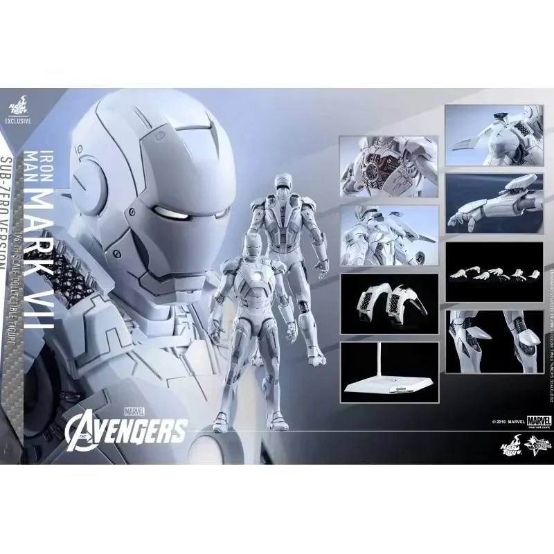 in Stock HotToys Marvel Mms329 Zero Version Chocolate Iron Man Mk7 White Limited Edition Polar Edition Action Figure Model Toys