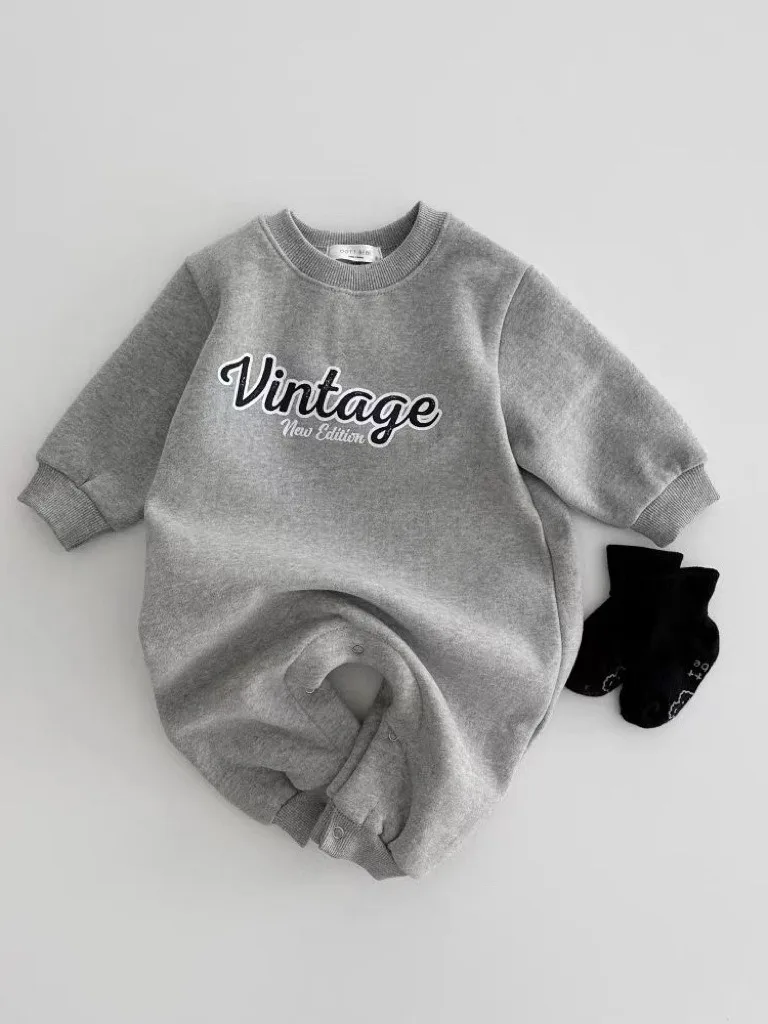 Pelele holgado de manga larga para bebé, mono con estampado de letras para niño y niña, ropa informal de algodón para recién nacido de 0 a 24 meses,