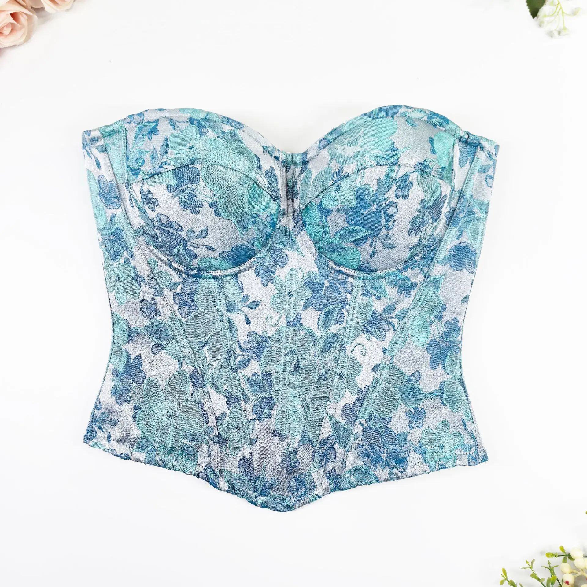 

Monet Oil Painting Embroidered Fishbone Top Slimming Waist Dressing Underarm Fatigue Relief Knitted Thin Summer Women's Top
