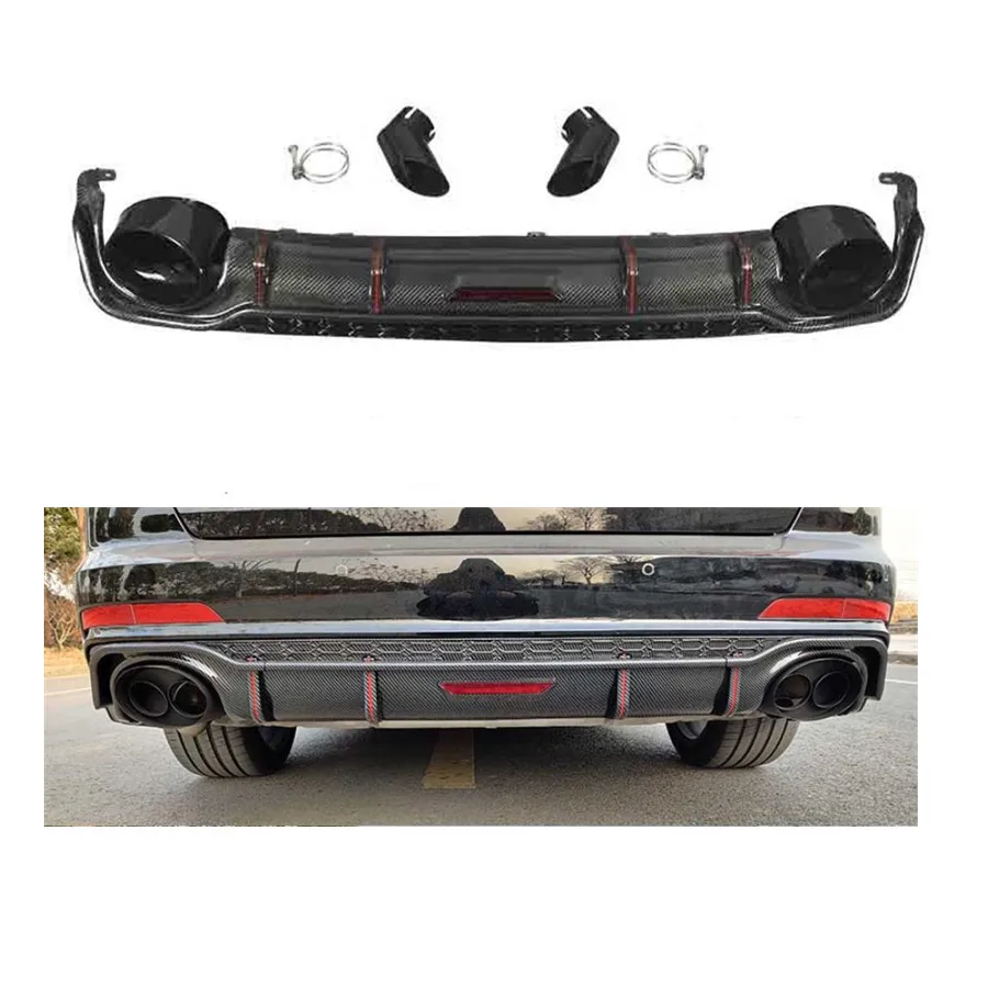 

Fengshun RS6 Style Rear Bumper Lip Diffuser For A6 C8 2019-2022 Upgrade High Quality A6 C8 Rear Diffuser