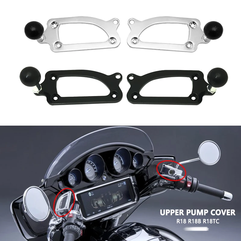 

1 pair Upper Pump Cover With Hand Bracket Ball Head Hydraulic Brake Oil Cup Decorative Cover For BMW R18 R18B R18TC 2021 2022