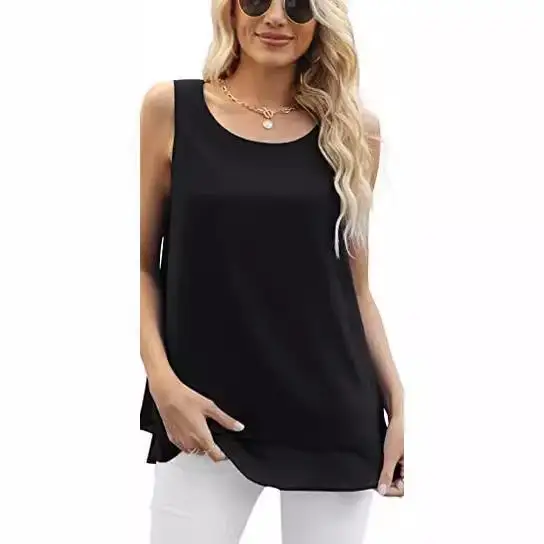 

Women's Double Layer irt Sweet Sle Svel Vest Waist Sand Pure Color Polyester Fiber Casual Wear Spring Season