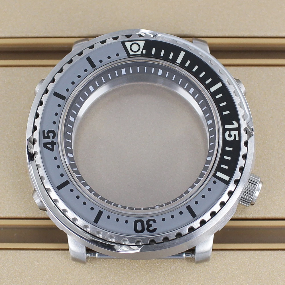 43mm Waterproof Watch Case With Chapter Ring Luminous Bezel For Mod Tuna Canned Seiko NH35 NH36 NH34 NH38 4R36 Movement Sapphire